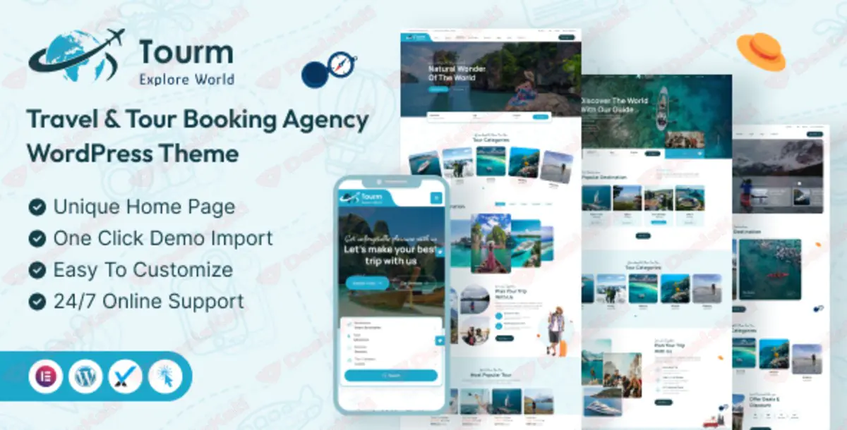 Tourm v1.0.0 - Travel & Tour Booking Agency WordPress Theme